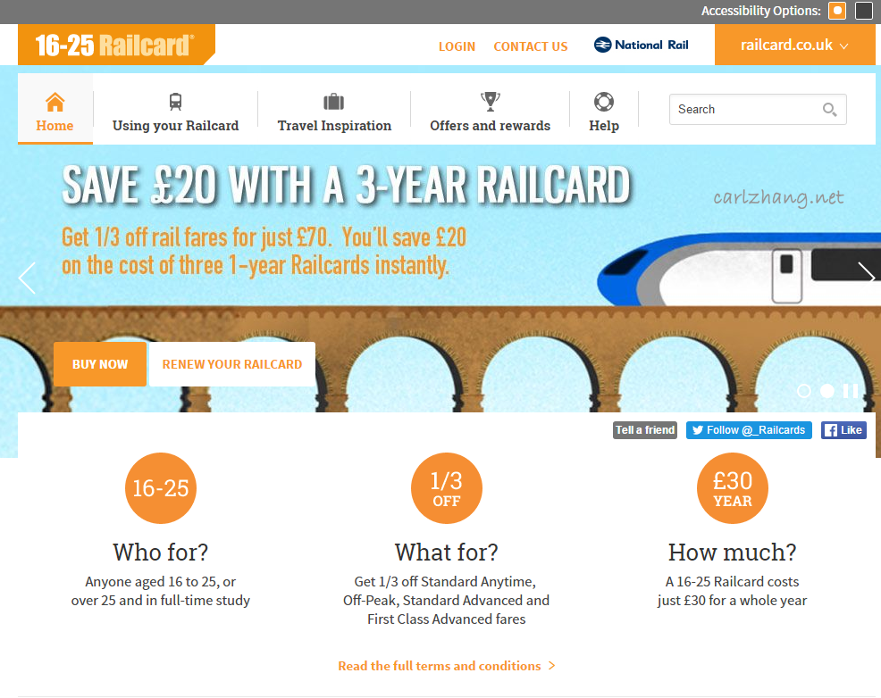 如何在网上申请英国16-25 Railcard（Young Person Card）